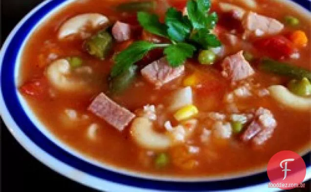 Depois das férias sopa de osso de presunto