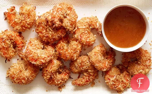 Camarão de coco com molho doce e picante