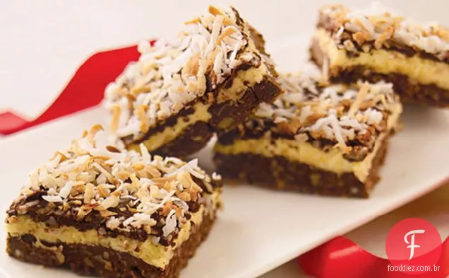 Barras De Chocolate De Coco Em Camadas