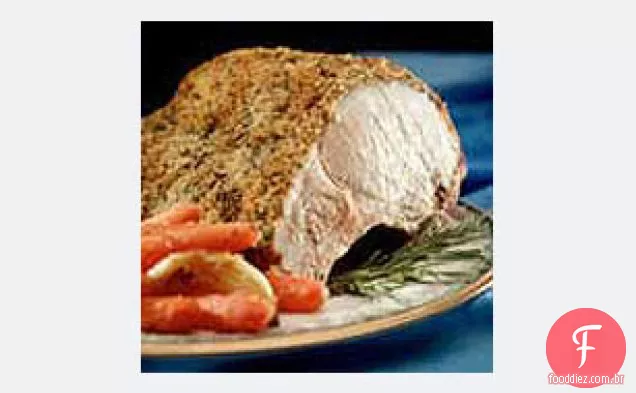 Cremalheira erva-Crusted da carne de porco