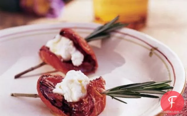 Tomates assados no forno com queijo de cabra