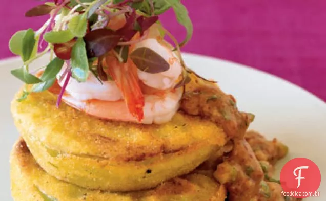 Tomates Verdes Fritos Com Camarão Remoulade