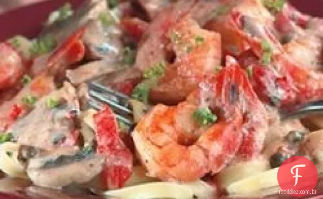 Stroganoff De Camarão Enegrecido
