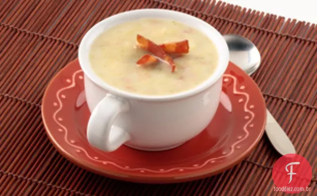 Sopa Deliciosa De Batata, Alho-Poró E Bacon