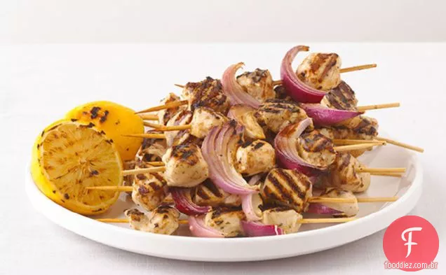 Kabobs De Frango Grego Grelhado