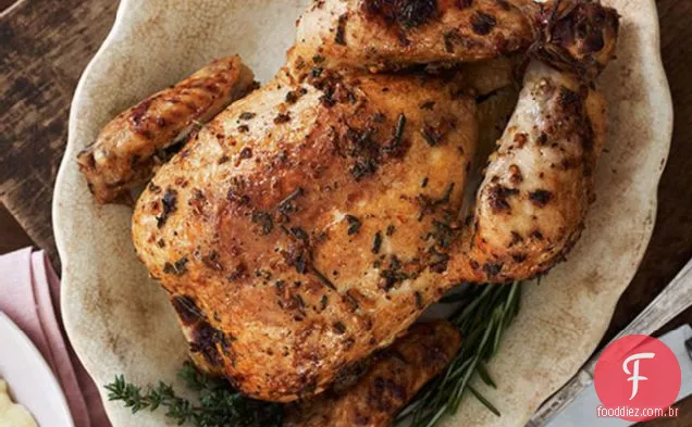Frango Assado Com Ervas E Polenta