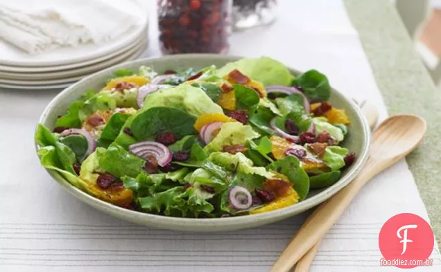 Salada cítrica com Bacon e cebola roxa