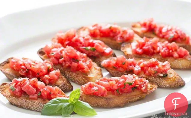 Bruschetta Com Tomate E Manjericão