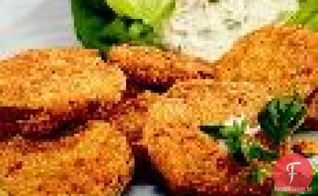 Tomates Verdes Fritos Com Maionese De Manjericão