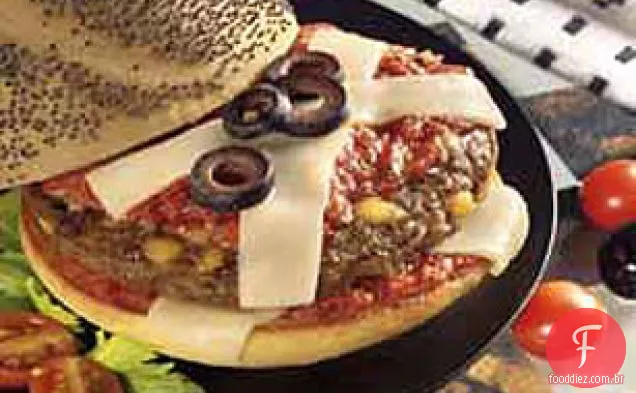 Hambúrguer De Pizza Com Queijo Duplo