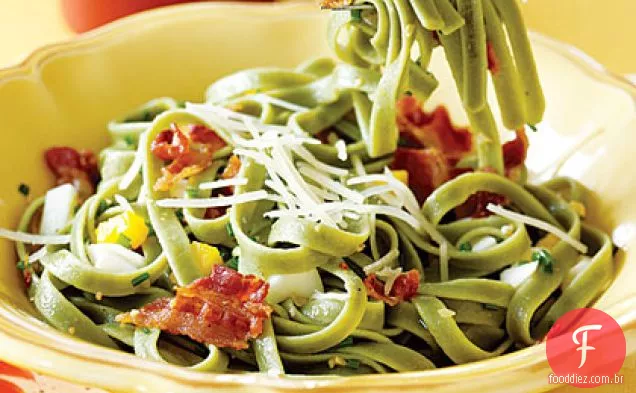 Fettuccine com Bacon e ovos