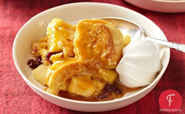 Pudim De Pão De Maçã Caramelo Fácil