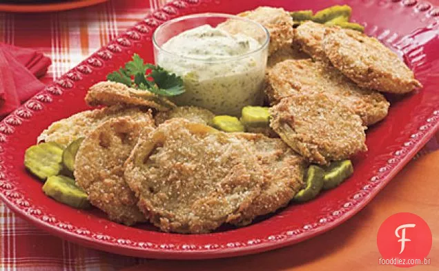 Tomates verdes fritos com pão e manteiga Pickle Rémoulade