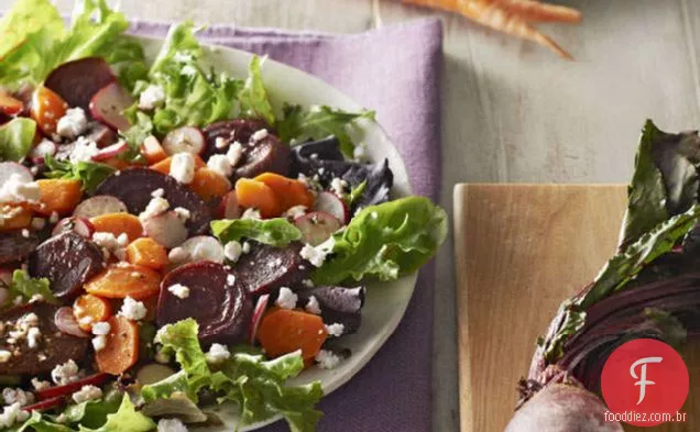 Salada de cenoura e beterraba assada