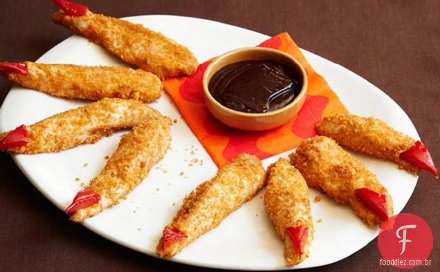 Garras de monstro com molho de imersão