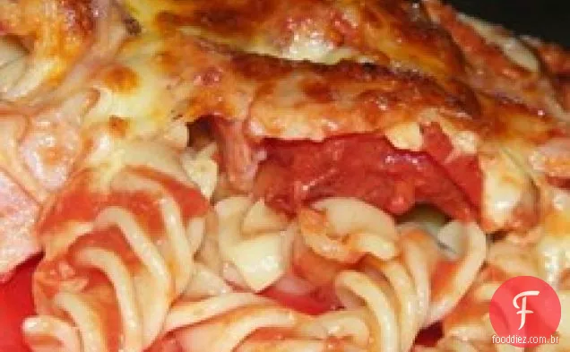 Massa de tomate e Bacon assar