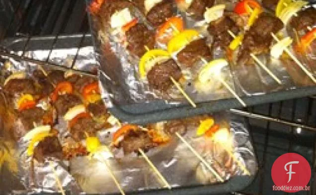 A carne da mãe shish Kabobs