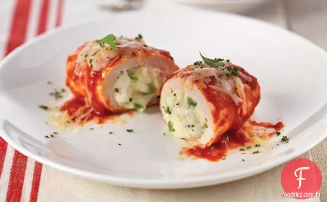 Rolo De Frango Com Cinco Queijos Italianos