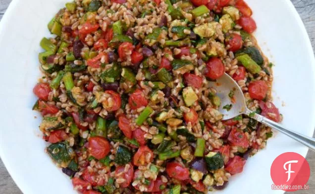 Farro Com Legumes Assados E Receita De Molho De Tomate Assado