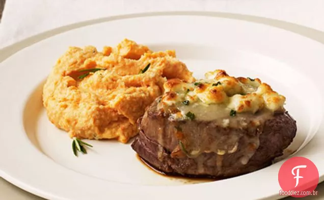 Bifes De Lombo De Carne Com Crosta De Queijo