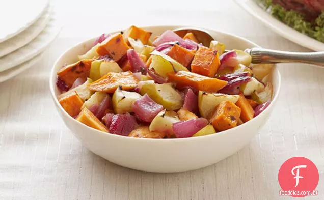 Batata-Doce Assada Balsâmica E Maçãs