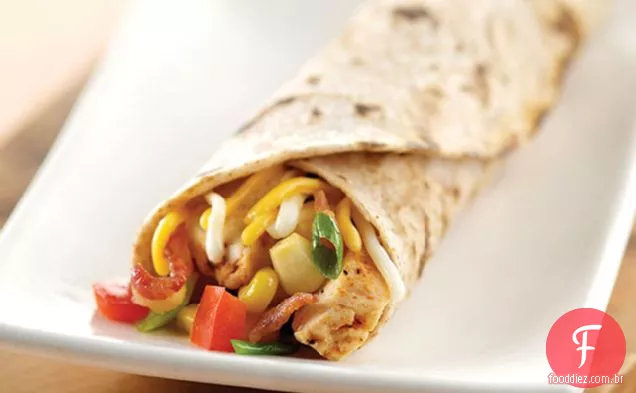 Bacon, milho, Salsa e Frango Roll-Up