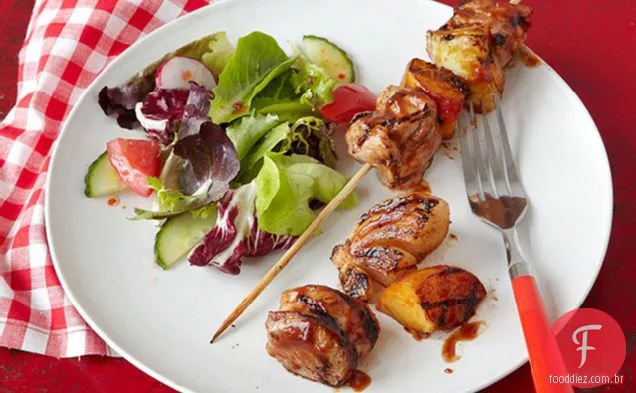 Carne De Porco E Pêssego Kabobs