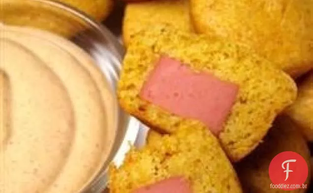 Mini Muffins de filhote de milho do Sudoeste com molho Fiesta
