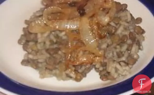 Mujaddara Árabe Lentilha Arroz