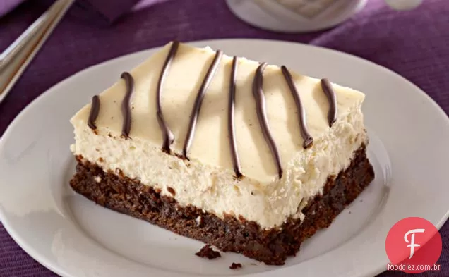 Fácil Brownie-Inferior Canela-Laranja Latte Cheesecake
