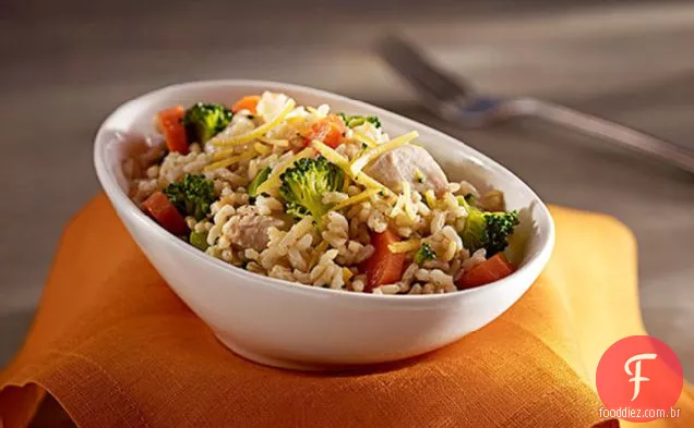 Frigideira Grega De Frango E Arroz De 3 Etapas