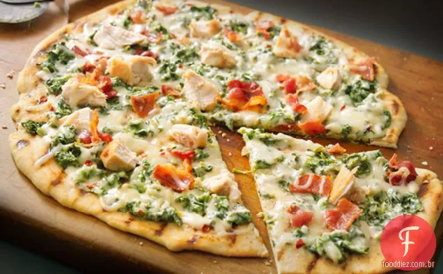 Espinafre Grelhado-Alfredo Pizza