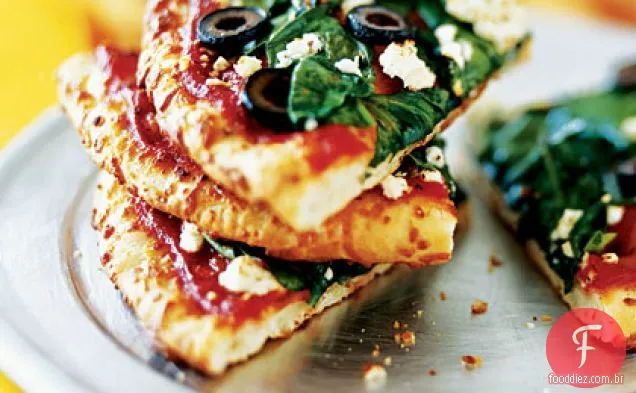 Pizza De Estilo Grego Com Azeitonas