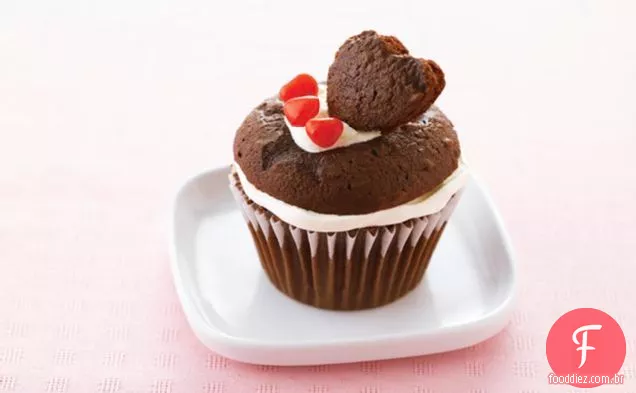 Coração-de-meu-coração Chocolate Cupcakes