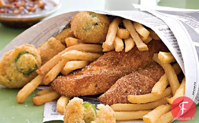 Filetes De Peixe Bayou Com Molho De Noz-Pecã Quente