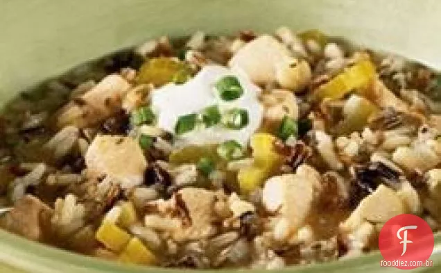 Sopa De Arroz Com Frango Em Fogo Lento