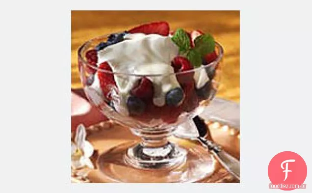 Fácil Creme Azedo Cobertura De Frutas