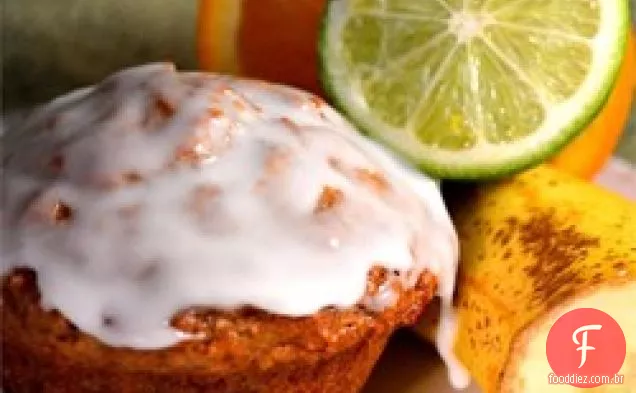 Muffins de Manga de Banana com esmalte de limão