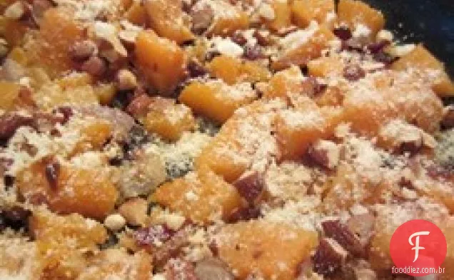 Abóbora com Cranberries e amêndoas