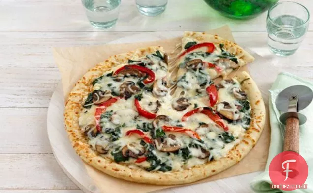 Fácil Vegetal Alfredo Pizza