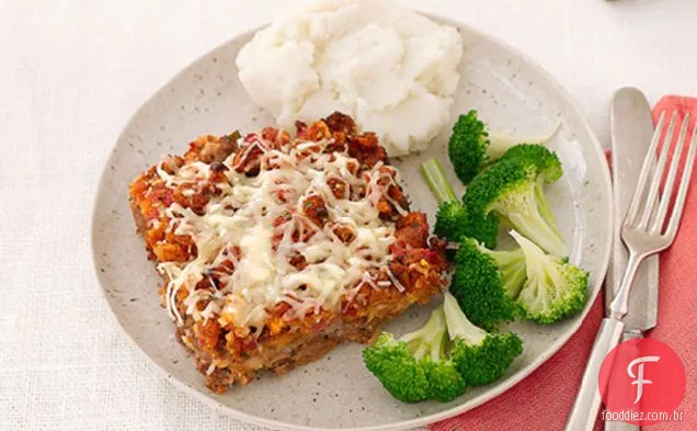 O bolo de carne Bruschetta da mãe