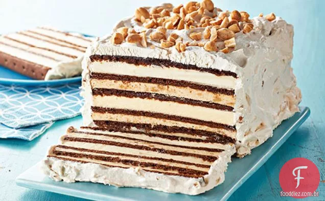 Bolo De Sanduíche Do Gelado Da Manteiga De Chocolate-Amendoim