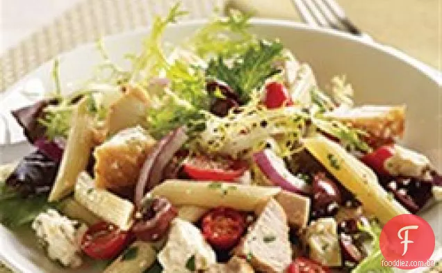 Salada De Macarrão De Peru Mediterrâneo