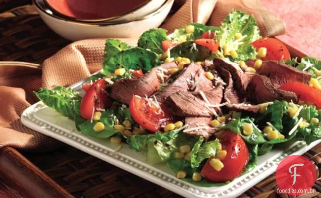 Bife balsâmico e salada Romano