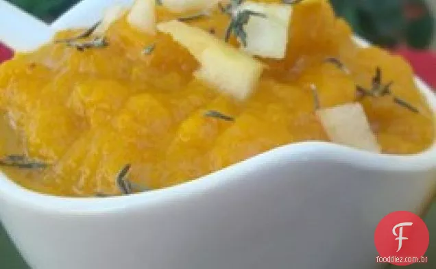 Abóbora e sopa de maçã