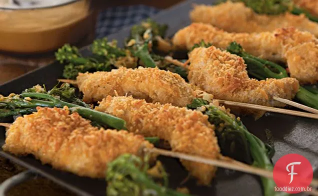 Espetos De Frango Com Queijo