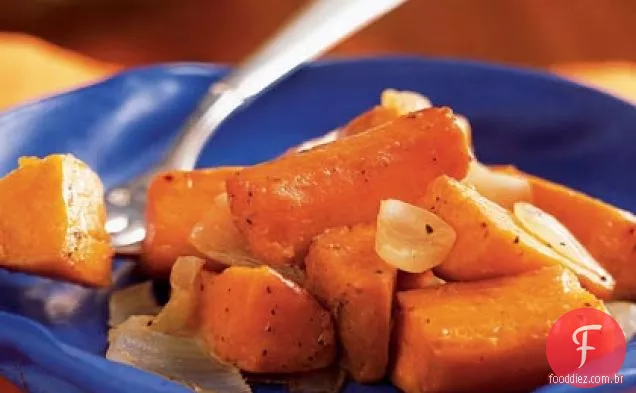 Batata-Doce assada no forno e cebola