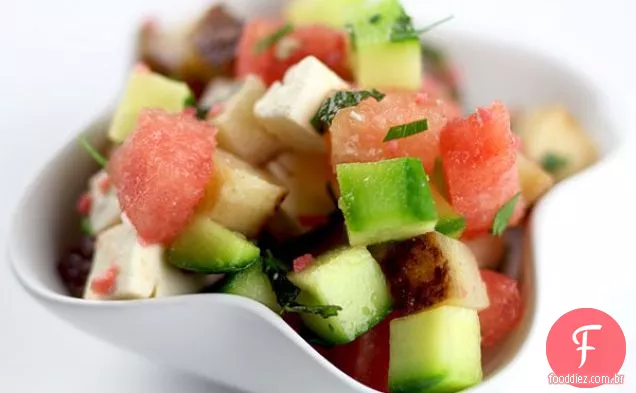 Salada Feta De Melancia Com Jicama