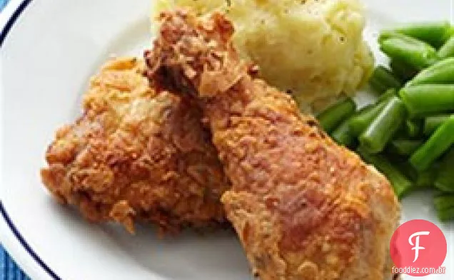 Frango Frito ao estilo do Sul com purê de alho