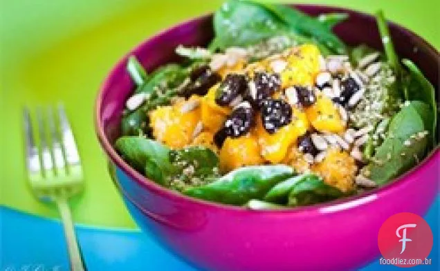 Salada de espinafre e manga